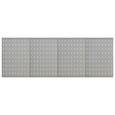 VidaXL Gaatjespanelen wandgemonteerd 4 st 40x58 cm staal VidaXL Gaatjespanelen wandgemonteerd 4 st 40x58 cm staal