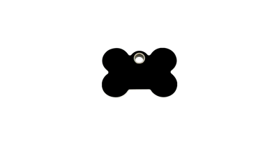 Bone I plastic dierenpenning small/klein 2,55 cm x 1,72 cm RedDingo - Reddingo