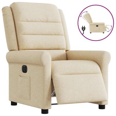 Fauteuil verstelbaar elektrisch stof crèmekleurig