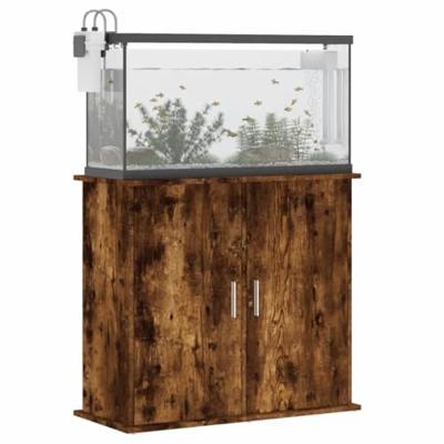 Aquariumstandaard 81x36x73 cm bewerkt hout gerookt eikenkleurig - thumbnail
