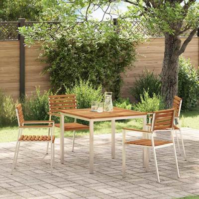 Tuinstoel 4 pcs Bruin 56 x 54.5 x 87cm Massief acaciahout