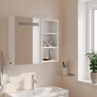 Badkamerkast met spiegel en LED 60x13x52 cm wit - thumbnail