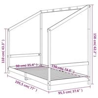 Kinderbedframe 90x190 cm massief grenenhout - thumbnail