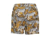 Ellos short Lea met bladprint groen/zwart/wit - thumbnail