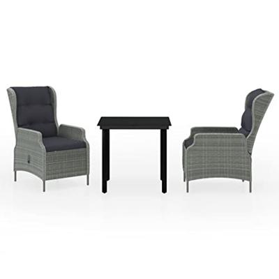 3-delige Tuinset lichtgrijs