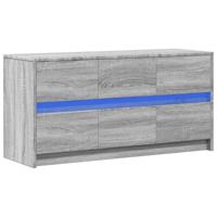 Tv-meubel met LED 100x34x50 cm bewerkt hout grijs sonoma eiken - thumbnail