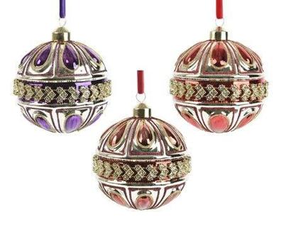 Kerstbal glas d10 cm a3 Decoris - Decoris