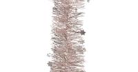 5 stuks! Guirlande lametta ster d10 cm en h270 cm poederroze Kerst Decoris - Decoris - thumbnail