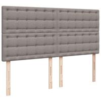 Boxspring met matras stof taupe 200x200 cm - thumbnail