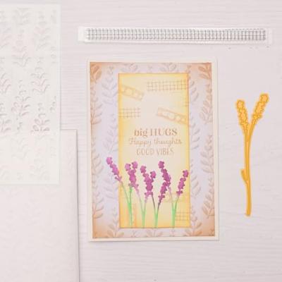 Nellie's Choice • embossing folder achtergrond hart en blad 15x15cm