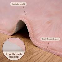 Nep Schapenvacht Tapijt Tafalla Roze 120 x 120 cm Polyester - thumbnail