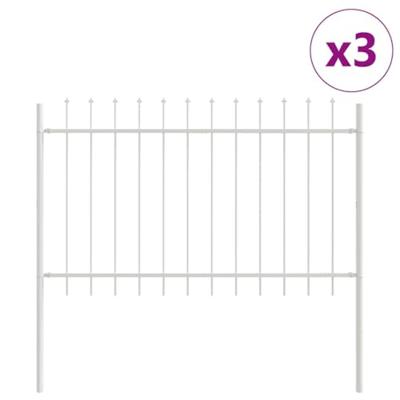 Tuinhek 3 pcs Wit 5,1 x 0,8 m Poedercoating staal