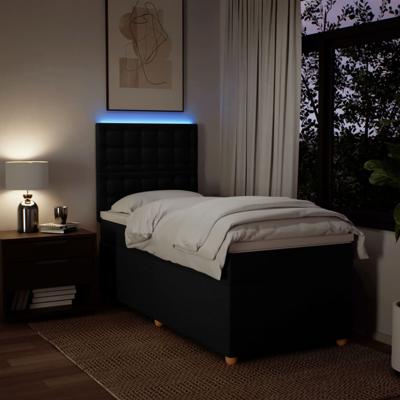 Boxspring met matras stof zwart 120x200 cm