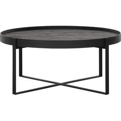 DTP Home Salontafel 'Pluto' Teakhout, 80cm, kleur Zwart DTP Home Salontafel 'Pluto' Teakhout, 80cm, kleur Zwart