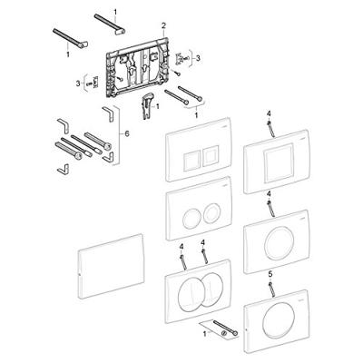 Drukplaat Geberit Delta 25 Square DualFlush Frontbediening Matchroom