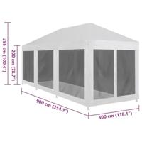 Partytent met 8 mesh zijwanden 9x3 m - thumbnail