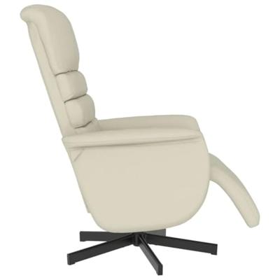 Fauteuil verstelbaar met voetensteun kunstleer crmekleurig - thumbnail
