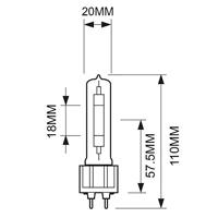 Philips Lighting SDW-TG Hogedruk-natriumdamplamp GX12-1 50 W Energielabel: G (A - G) Goud Staaf 1 stuk(s) - thumbnail
