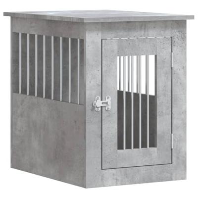 VidaXL Hondenbench 45x62x59 cm bewerkt hout betongrijs VidaXL Hondenbench 45x62x59 cm bewerkt hout betongrijs