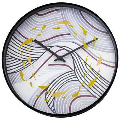 Wandklok 30 cm - Geruisloos - Grijs - Kunststof - "Koi" Wandklok 30 cm - Geruisloos - Grijs - Kunststof - "Koi"