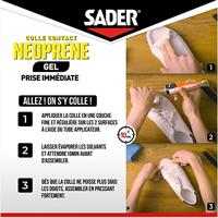 Adesivo a contatto in gel di neoprene extra forte - SADER - Tutti i materiali - Adesione immediata - Tubetto da 125 ml - thumbnail