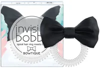 Invisibobble Bowtique Spiral Hair Ring Meets Bow True Black 1St - thumbnail