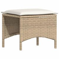 4-delige Tuinset met kussens poly rattan beige - thumbnail