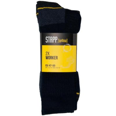 Stapp Yellow Worker 2-Pack Sokken 4415 | 699 Zwart | Maat 50 - 38.134.007.03