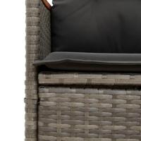 5-delige Tuinset met kussens poly rattan grijs - thumbnail