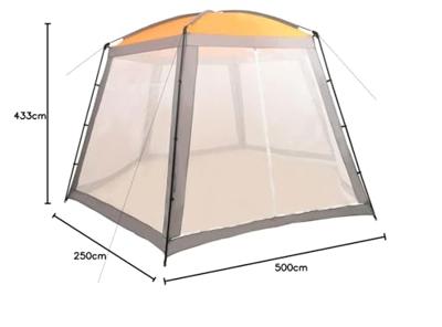 VidaXL Zwembadtent 500x433x250 cm stof grijs - thumbnail