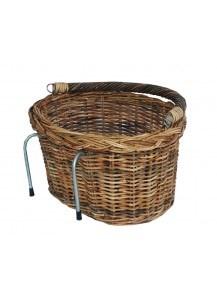 Basil Pit rieten stuur mand rond middel vlak grijs