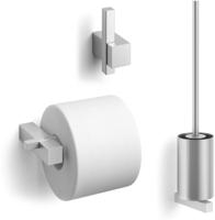 ZACK Carvo 3-in-1 set toiletaccessoires rond geborsteld RVS - thumbnail