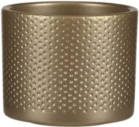 Mica Decorations bloempot Era rond 12x10cm goud reliëf - thumbnail
