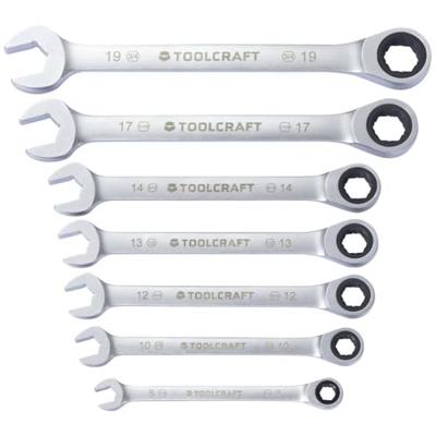 TOOLCRAFT TO-9626412 Enkelvoudige ringsleutelset met ratel 7-delig Sleutelbreedte (metrisch) 8 - 19 mm TOOLCRAFT TO-9626412 Enkelvoudige ringsleutelset met ratel 7-delig Sleutelbreedte (metrisch) 8 - 19 mm