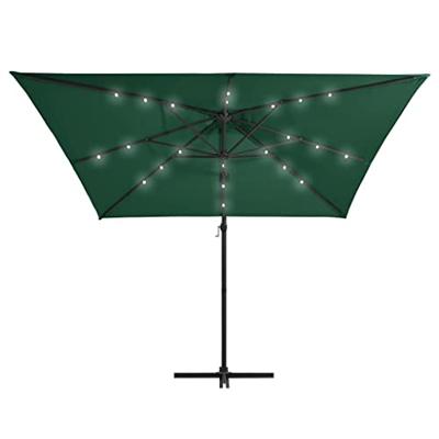 VidaXL Zweefparasol met led en stalen paal 250x250 cm groen