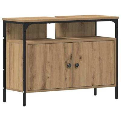 Badkamermeubelset met plank met opslag 3 pcs Bruin Bewerkt hout