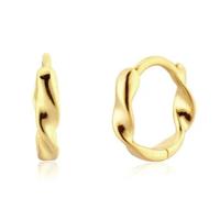 Elenza 925 Zilver Vergulde Golvende Oorringen met Gouden Plating - thumbnail