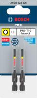 Bosch Accessoires PRO Torx slagschroefbit | T10 | 55 mm | 2-delig - 2608522528 - thumbnail