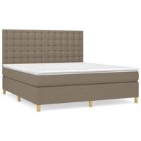 Boxspring met matras stof taupe 160x200 cm - thumbnail