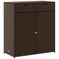 Tuinkast 105x55x113 cm poly rattan bruin - thumbnail