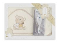 Interbaby Badcapeset Junior 100 Cm Katoen Beige 3-delig - thumbnail
