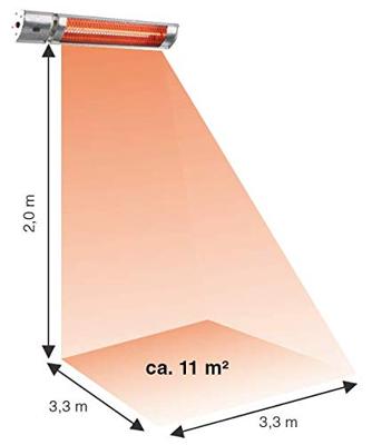 CasaFan S2000 Terrasverwarming 2000 W 11 m² Zilver - thumbnail