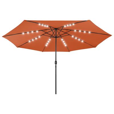 Parasol met LED-verlichting 400 cm terracottakleurig