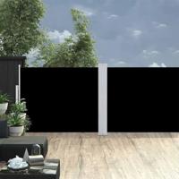 VidaXL Tuinscherm uittrekbaar 140x1200 cm zwart - thumbnail