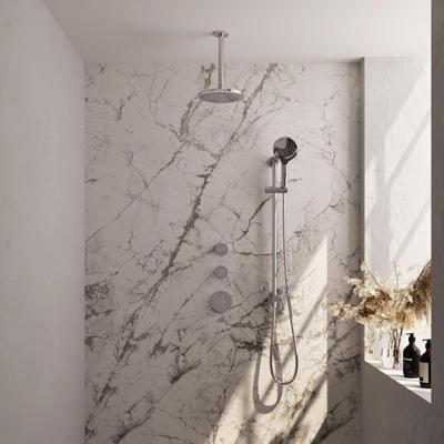 Brauer Chrome Edition Thermostatische Regendoucheset Inbouw - Hoofddouche 20 cm - Handdouche 3 Standen - Doucheslang - Geintegreerde Glijstang - Chroom