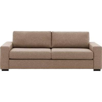 Goossens Bank Lucca bruin, stof, 3-zits, stijlvol landelijk