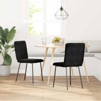 Eetkamerstoelen 2 st fluweel zwart - thumbnail