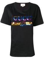 Gucci sequinned logo T-shirt - Black - thumbnail
