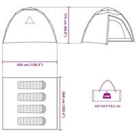 Koepeltent 4-persoons snelontgrendeling groen - thumbnail