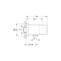 Grohe Wandaansluitbocht Euphoria Cube Hard Graphite Geborsteld - thumbnail